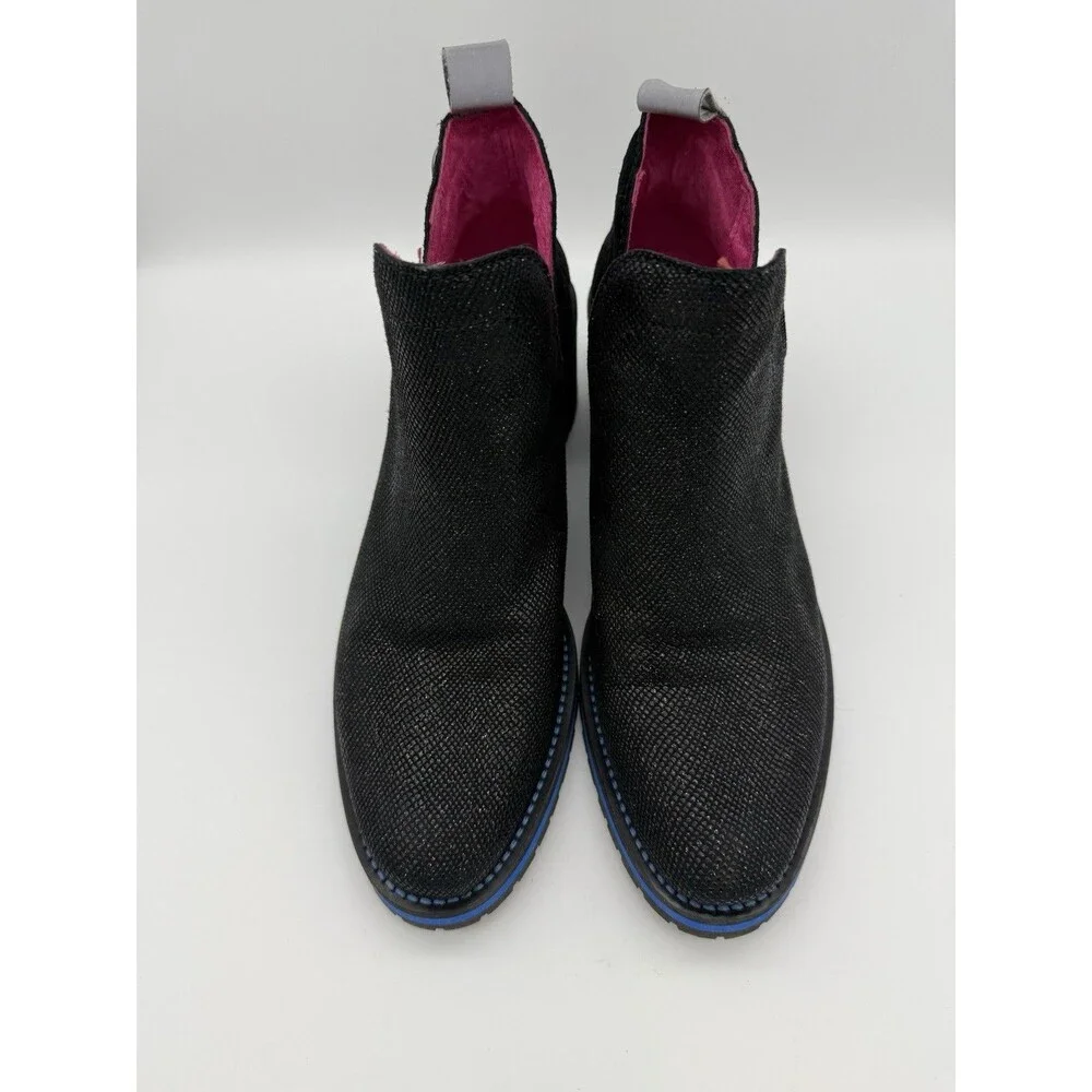 Chanii B Zippette Ankle Boots Womens 36 (5.5 US) Sparkle Floral Suede Whimsigoth